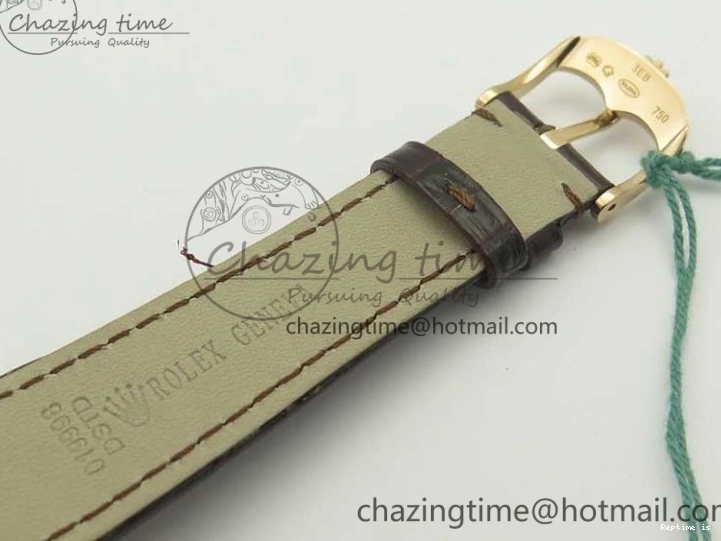 1222 Tailored Cellini Time 50509 RG MKF Best Edition Black Dial Roman Marker on Brown Leather Strap A3132 V 3406